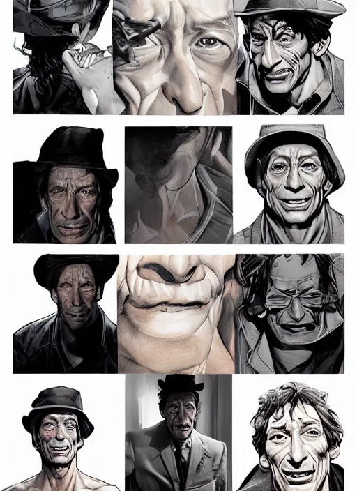 Prompt: in the style of joshua middleton, clay mann, artgerm, marvel comics jim varney as ernest p worrell, symmetrical eyes, full body, natural hands, night time, cinematic lighting