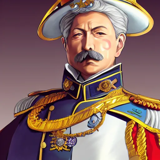 Image similar to portrait of kaiser wilhelm ii, anime fantasy illustration by tomoyuki yamasaki, kyoto studio, madhouse, ufotable, comixwave films, trending on artstation