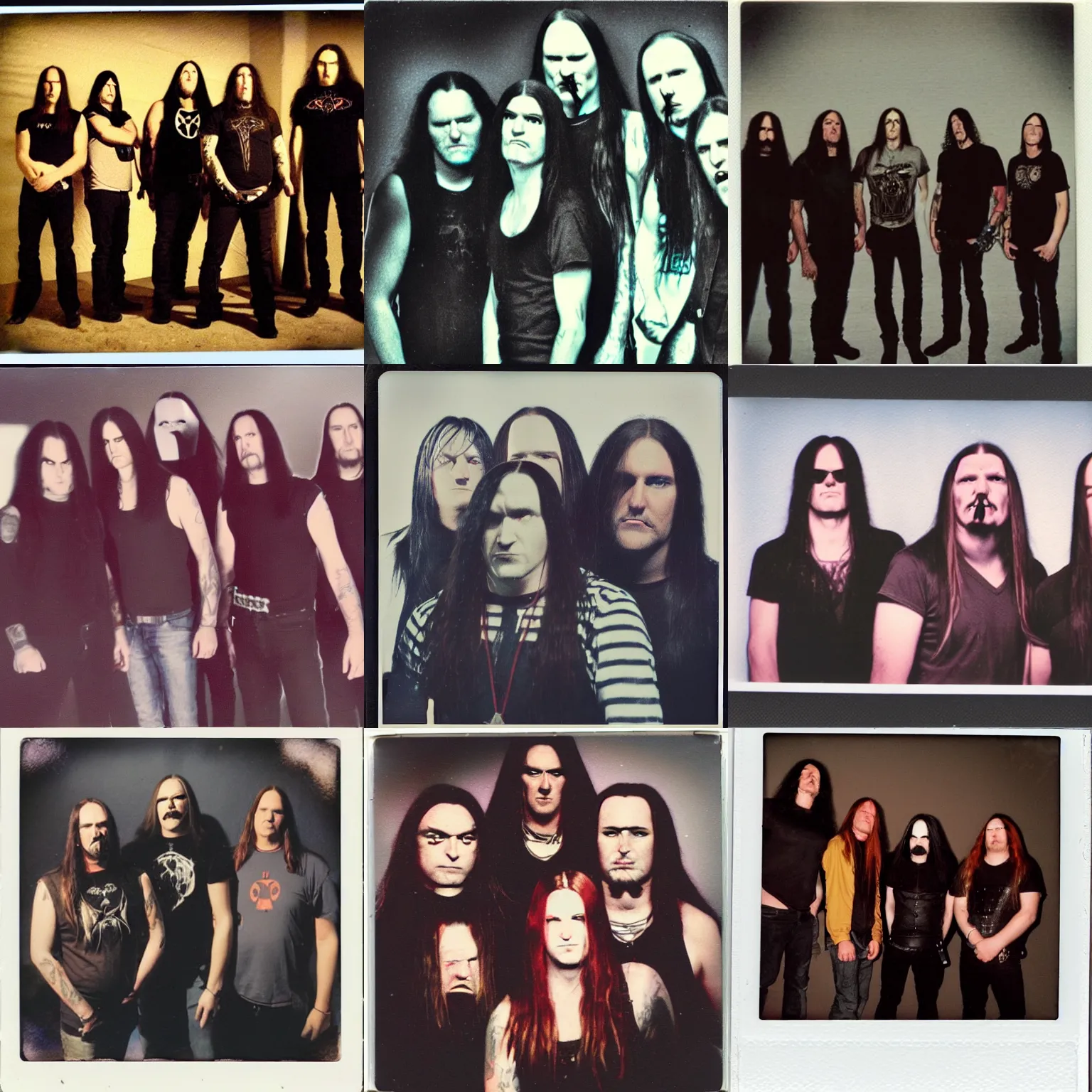 Prompt: polaroid photo of dethklok the metal band