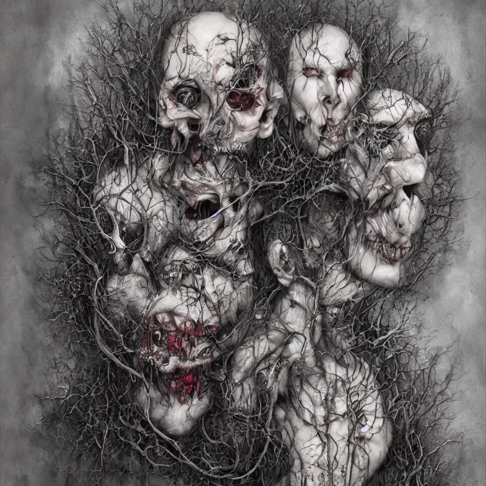 Image similar to Horror portrait by Santiago Caruso and Nekro and Amanda Sage and Alex Pardee, cgsociety 4k