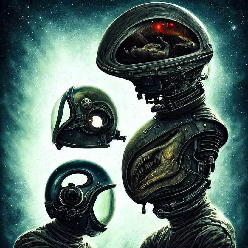 Image similar to epic professional digital art of tormented astronaut in helmet, painted,, terror, leesha hannigan, wayne haag, reyna rochin, ignacio fernandez rios, mark ryden, iris van herpen, best on artstation, best on cgsociety, epic, stunning, gorgeous, much wow, cinematic, masterpiece