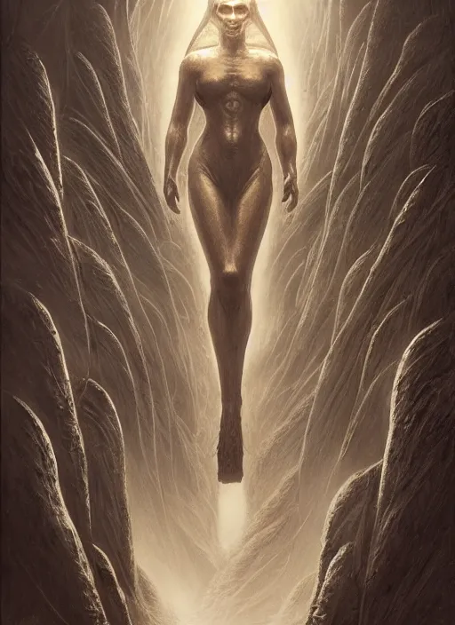 Image similar to artstation concept of a woman as Dune concept art, translucent skin, bio skin, symmetrical face, fantasy science, science background, sci-fi, hyperdetailed, artstation trending, world renowned artists, worth1000.com, historic artworks society, antique renewel, cgsociety, by greg rutkowski, by Gustave Dore, Deviantart