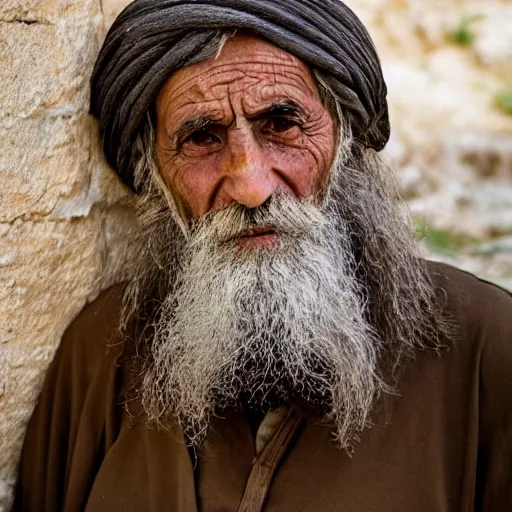 Prompt: Photograph of an itinerant Jewish prophet from the Galilee in northern Israel