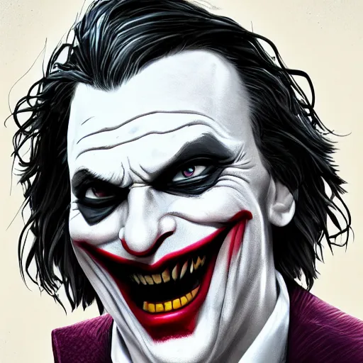 Image similar to 'Jeromy Powell'!! as The Joker, digital art, cgsociety, artstation, trending, 4k