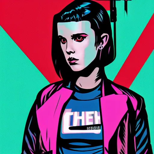 Image similar to Cyberpunk Millie Bobby Brown by Butcher Billy