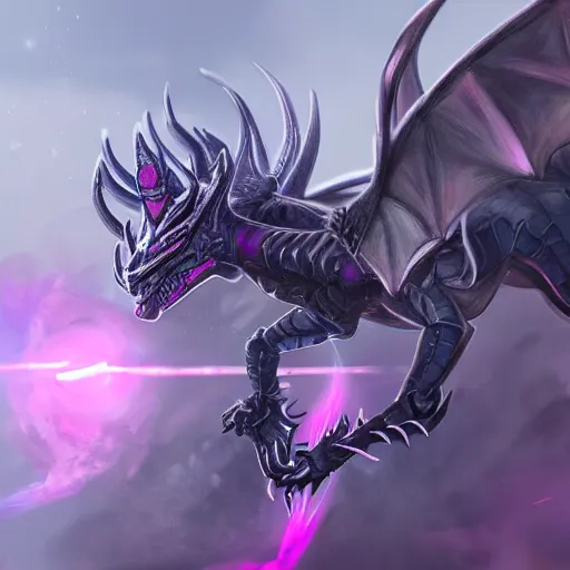 Image similar to highly detailed exquisite lgbt transgender gay trans fanart, giant dragon breathing fire, a cute gay dragon, glowing eyes and robot dragon head, off-white plated armor, bright Fuchsia skin, royal elegant pose, epic cinematic shot, realistic, professional digital art, high end digital art, sci fi, DeviantArt, artstation, Furaffinity, 8k HD render, epic lighting, depth of field