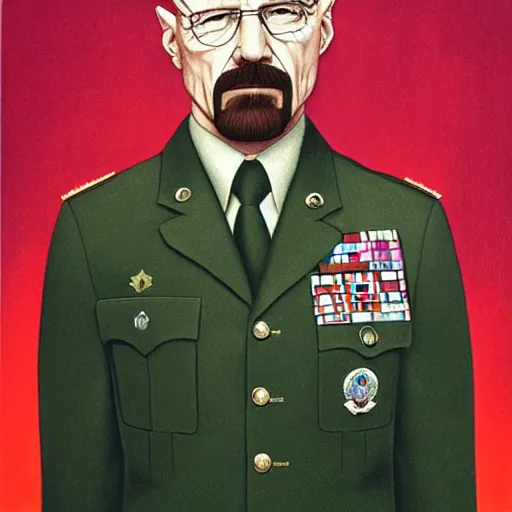 Prompt: military portrait of walter white