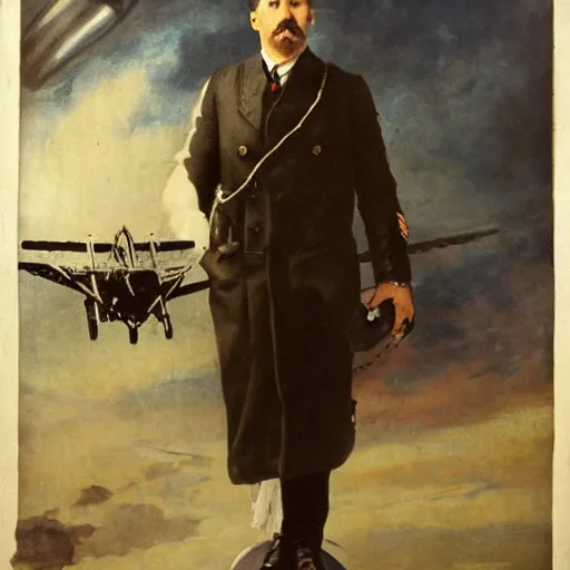 Image similar to zeppelin pilot by alfred stevens
