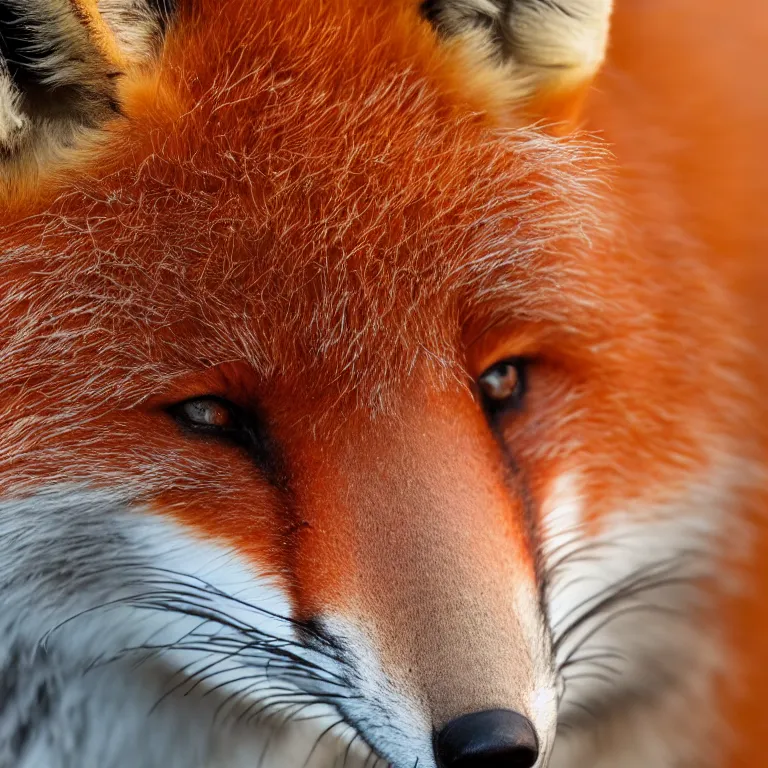 Prompt: close-up photograph of a fox, incredibly detailed, fluffy fur, very beautiful, studio lighting, 50mm lens