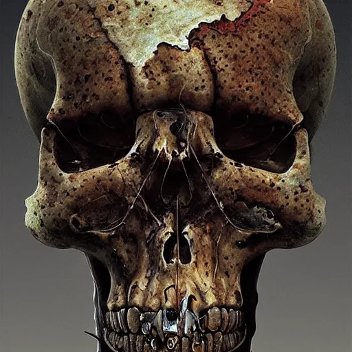 Image similar to portrait_of_a_melting_skull._intricate_abstract._intricate_artwork._by_Tooth_Wu_wlop_beeple_dan_mumford._octane_render_trending_on_artstat