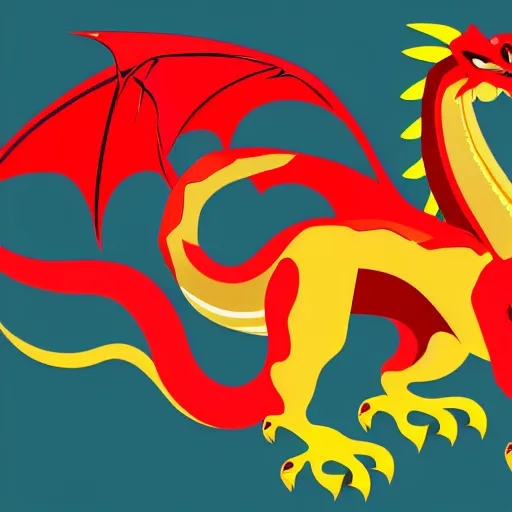 Image similar to vector art of welsh dragon and panda mixed, intercrossed, chimera, adobe illustrator