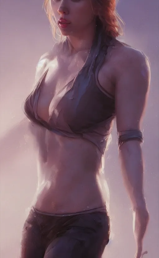 Prompt: scarlett johansson with an very long torso, possibly extra limbs, stefan kostic, artgerm, intricate, detailed, volumetric lighting, digital painting, concept art, greg rutkowski