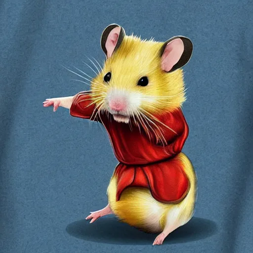 Prompt: realistic kung-fu hamster
