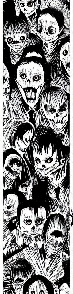 Image similar to Pattern, horror, creepy, dark, manga, pencil, inspired by junji ito, superior quality, masterpiece