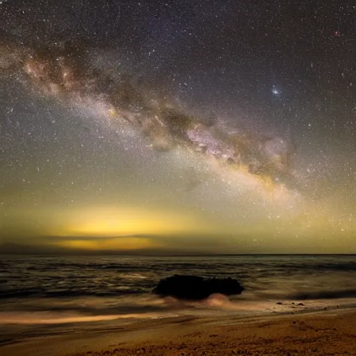 Image similar to planet on milky way as beach