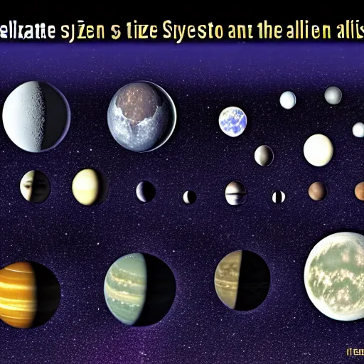 Image similar to a 7 2 different sizes and separate moons in the skies of an alien planet