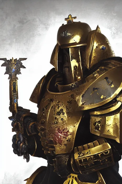 Image similar to armor portrait heros warhammer 4 0 k horus heresy fanart - the primarchs emperor by johannes helgeson animated with vfx concept artist & illustrator global illumination ray tracing hdr fanart arstation zbrush central hardmesh 8 k octane renderer comics stylized