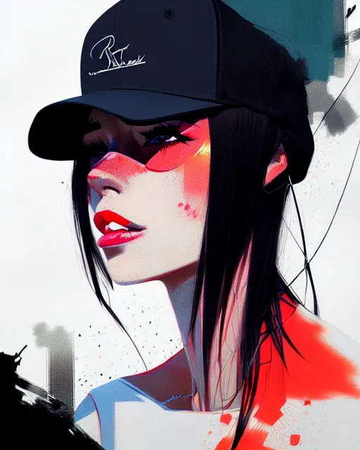 Image similar to a ultradetailed beautiful portrait panting of a stylish woman wearing a snapback, by conrad roset, greg rutkowski and makoto shinkai, trending on artstation