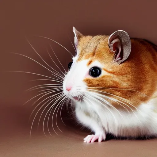 Image similar to a feline hamster - cat - hybrid, animal photography