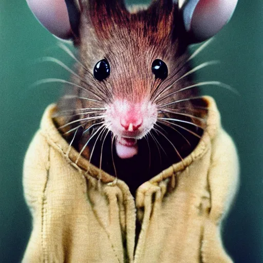 Image similar to First human rat hybrid, circa 1986, photography