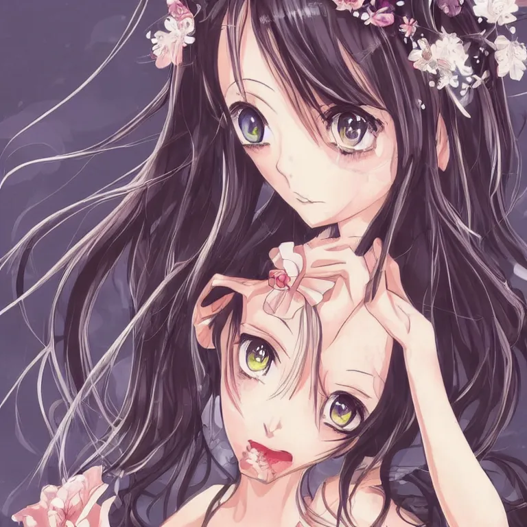 Image similar to beautiful illustration of anime maid, stunning and rich detail, pretty face and eyes