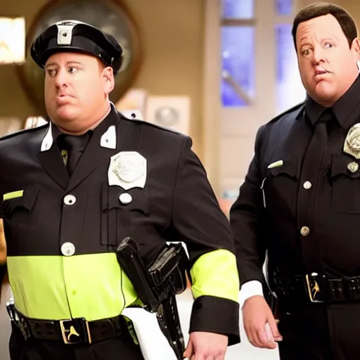 Prompt: mike myers as kevin james in paul blart : mall cop, movie still