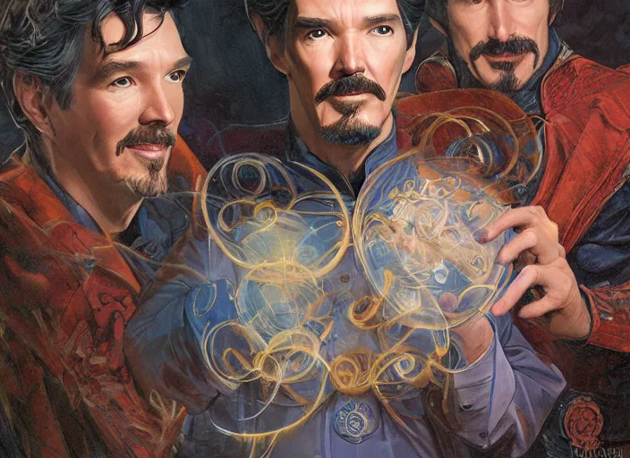 Image similar to a highly detailed senior portrait of stephen strange, james gurney, james jean