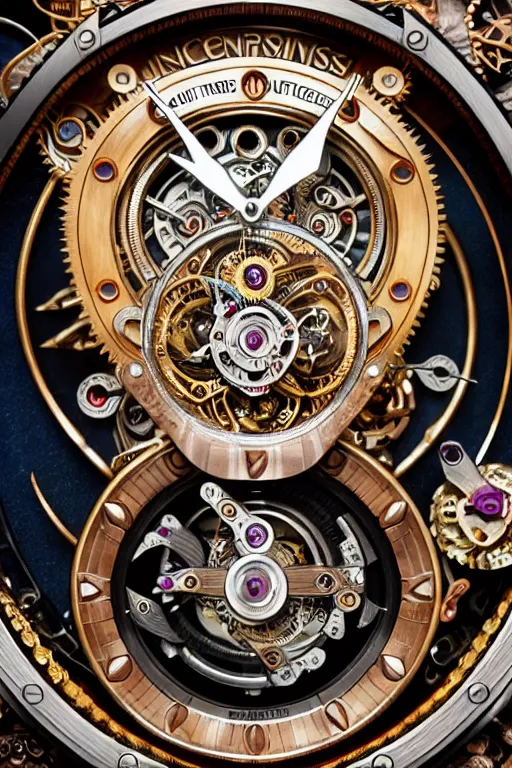 a futuristic steampunk watch lying on a table, high, Stable Diffusion