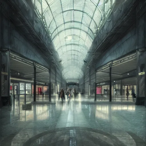 Image similar to a liminal space of an empty mall, nostalgic core, dynamic lighting, photorealistic concept art, trending on art station, stunning visuals, creative, cinematic, ultra detailed