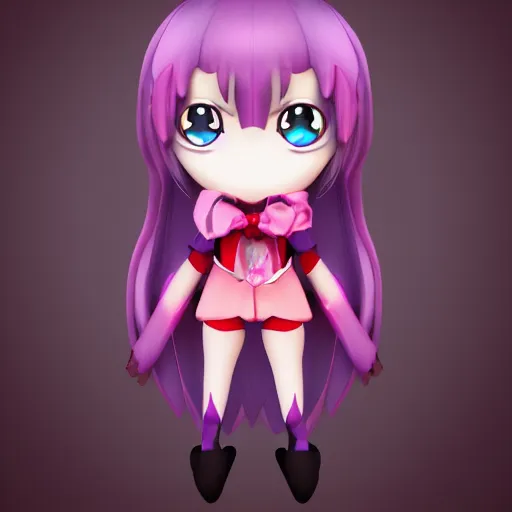 Image similar to cute fumo plush of a superheroine girl, magical girl, gothic maiden anime girl, glowing writing, velvet, vray