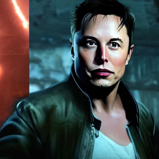 Prompt: portrait of elon musk in tomb raider ( 1 9 9 7 ), in game graphic, ps 5 gameplay, screenshot, high quality