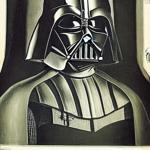 Prompt: highly detailed portrait of darth vader in the style by hieronymus bosch