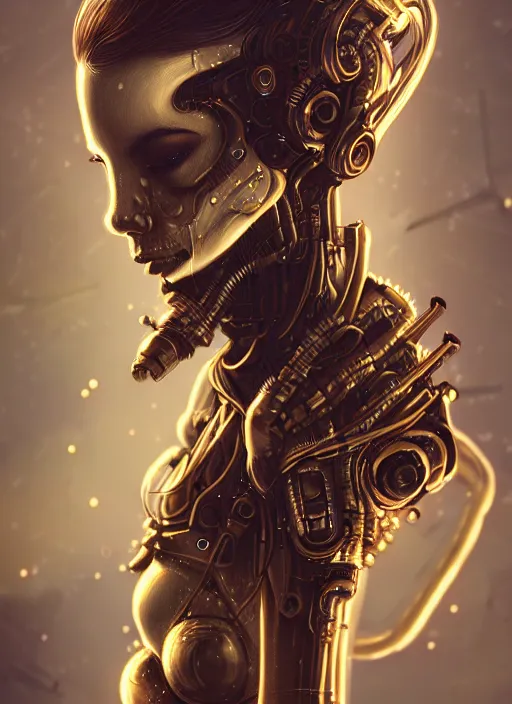 Image similar to soft lustrous hard tech ivory biotech raver gutter punk cyborg bioweapon, golden ratio, details, sci - fi, dark fantasy, cyberpunk, intricate, decadent, ornate, highly detailed, digital painting, octane render, 8 k, artstation, concept art, smooth, sharp focus, illustration, art by artgerm, loish, wlop