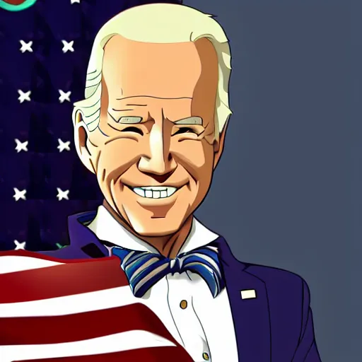 Image similar to joe biden as anime girl anime style, high detail, anatomically correct,