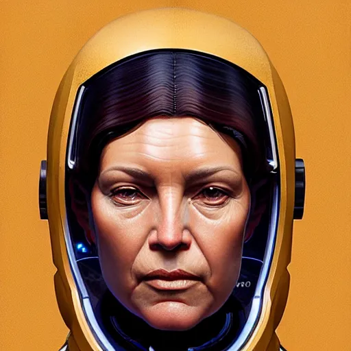 Image similar to UHD Photorealistic Felline-human hybrid Starfleet Officer wearing a spacesuit with hyperrealistic, correct details, cosmic dynamic lighting, symmetrical face, accurate face, in the style of art nouveau by Greg Rutkowski