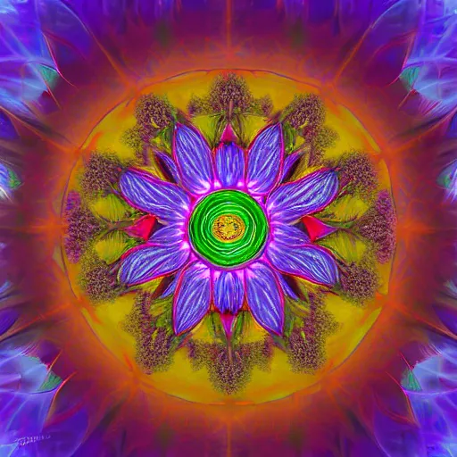 Prompt: a giant lotus flower, mystical, astral, digital art, concept art, 16k resolution, 4K hd, symmetrical portrait