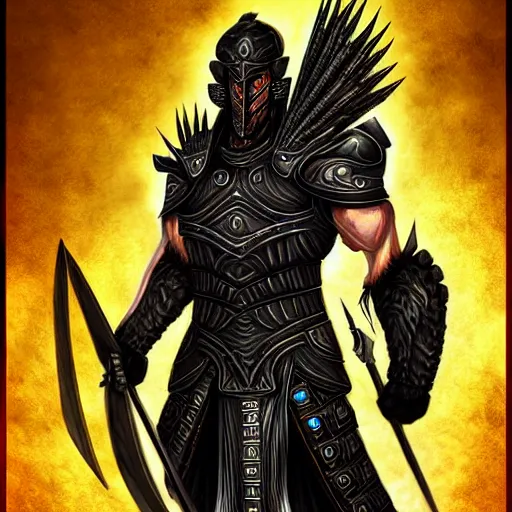Image similar to epic chthonic ancient warrior black veins by Boris Valejio, high detailed digital art