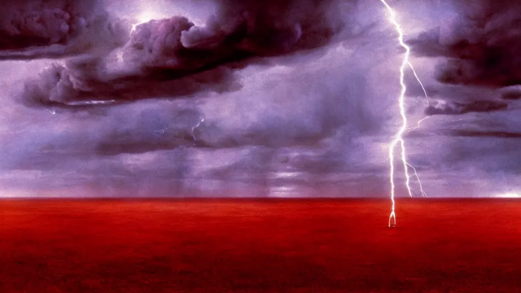 Image similar to lightning lighting things, film still from the movie directed by denis villeneuve and david cronenberg with art direction by salvador dali and zdzisław beksinski, wide lens