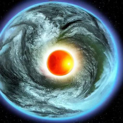 Image similar to black hole eating the earth