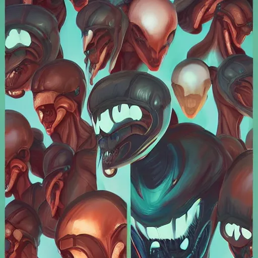 Image similar to face icon stylized minimalist xenomorphs, loftis, cory behance hd by jesper ejsing, by rhads, makoto shinkai and lois van baarle, ilya kuvshinov, rossdraws global illumination