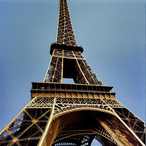 Image similar to man looking up at eiffel tower, low angle shot by steve hanks, by lisa yuskavage, by serov valentin, by tarkovsky