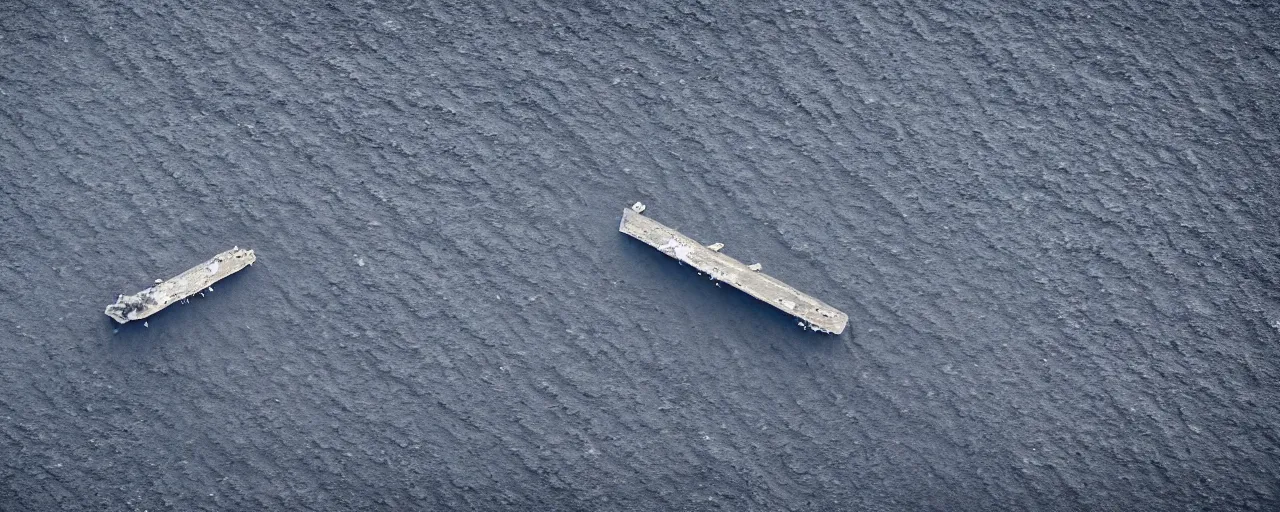 Image similar to low angle cinematic aerial shot of abandoned aircraft carrier in the middle of black sand beach in iceland