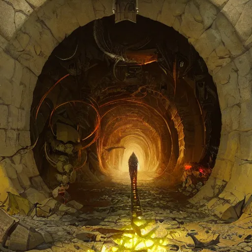 Image similar to the end is near, the light is at the end of the tunnel by arcimboldo, greg rutkowski
