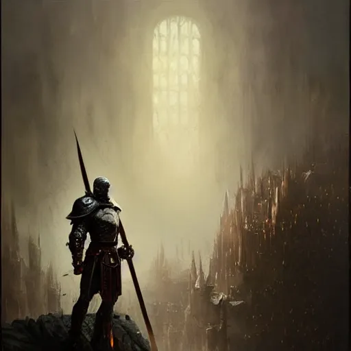 Image similar to warrior, knight, fantasy, high detail, dramatic light, 4 0 k, digital art, painted by seb mckinnon, painted by greg rutkowski, trending on artstation