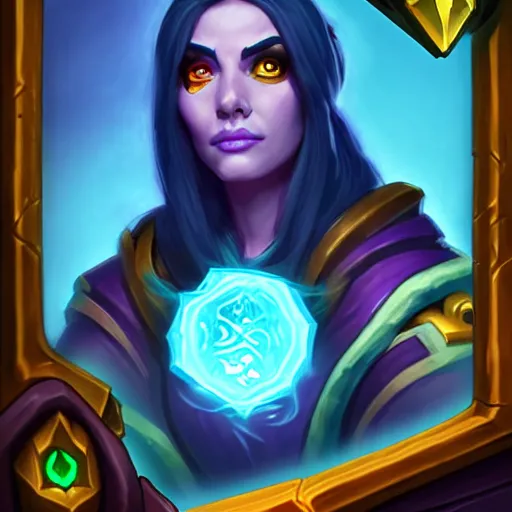 Prompt: Portrait of a sorceress, Hearthstone official trending art, exagerated accurate details