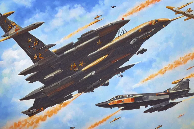 Image similar to russian aerospace forces. cinematic. intricately detailed acrylic painting