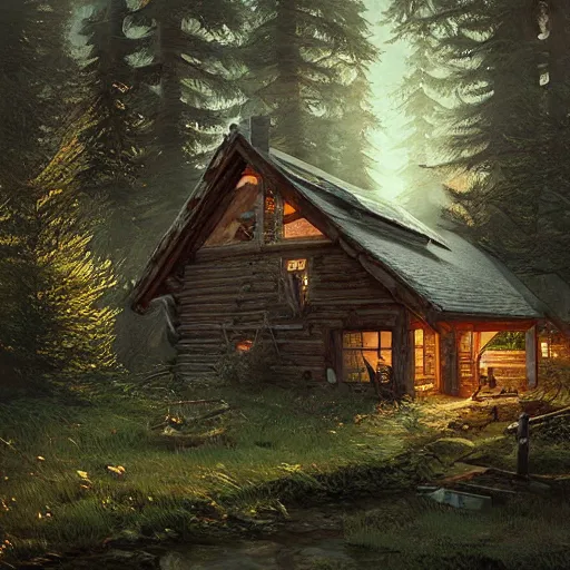 Image similar to a cabin in the woods by Klaus Wittmann