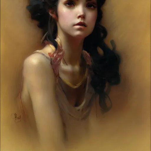 Image similar to detailed portrait of frowning anime girl, painting by gaston bussiere, craig mullins, j. c. leyendecker