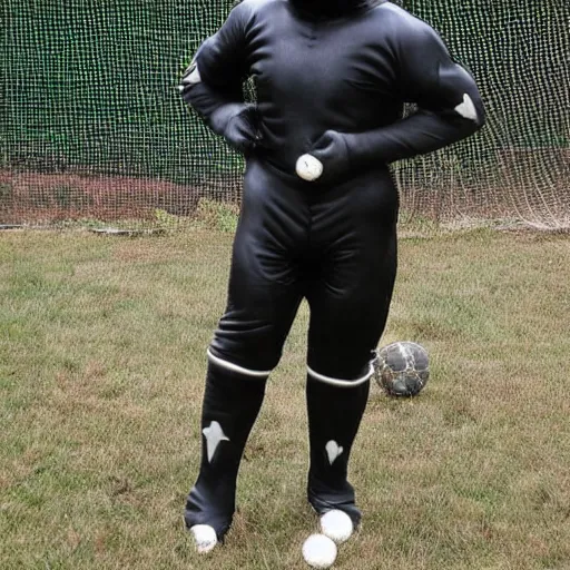 Image similar to full body a humanoid german shepherd beast - man, wearing soccer suit.