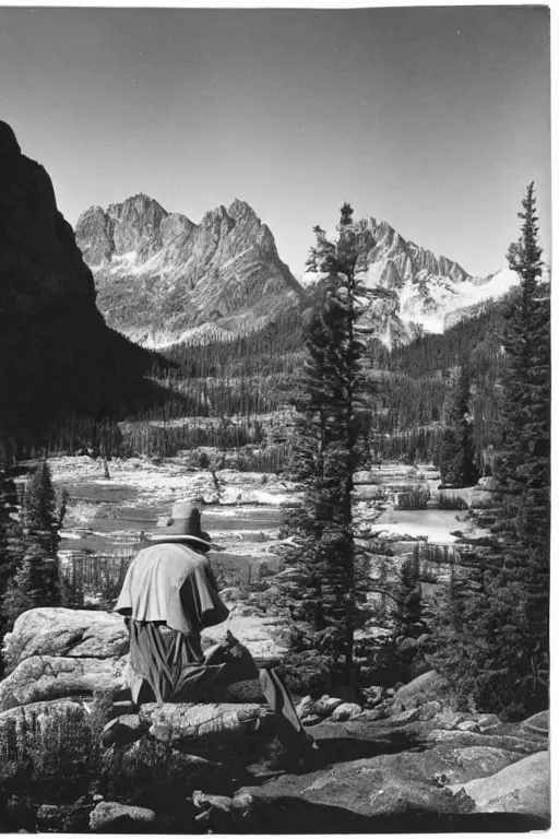 Prompt: a portrait of a character in a scenic environment by Ansel Adams